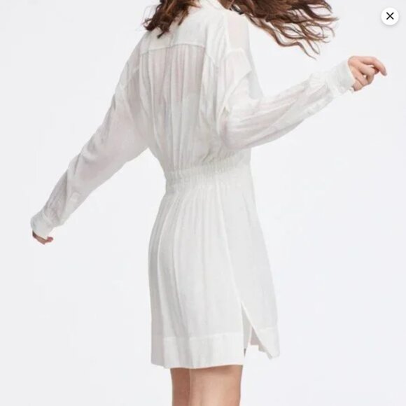 RAG & BONE White Button Down Mini Dress Elish size Medium - Picture 2 of 8
